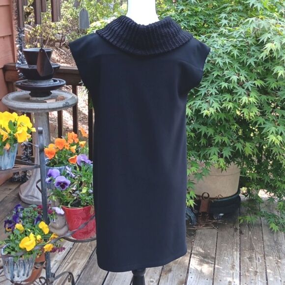 Joseph Ribkoff Black Dress With Sweater Cowl Collar - Picture 7 of 11